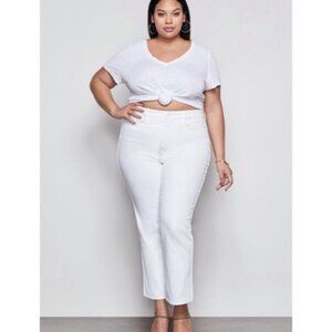 GOOD AMERICAN Women's NEW Good Curve Straight Jeans White | Size 18